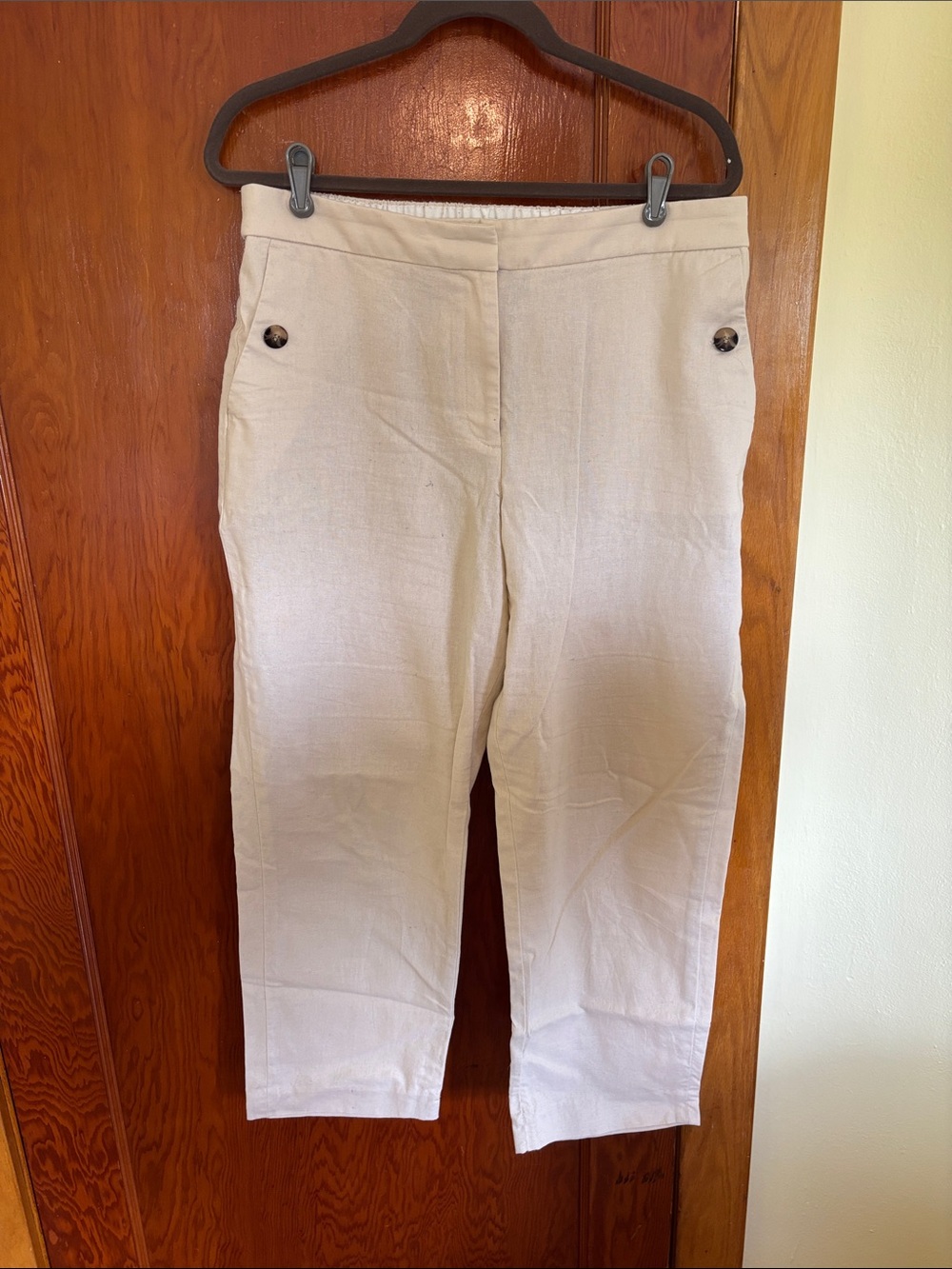 J. Crew Off-White Cropped Tailored Pants